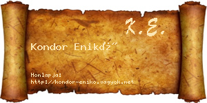 Kondor Enikő névjegykártya