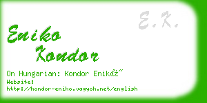 eniko kondor business card